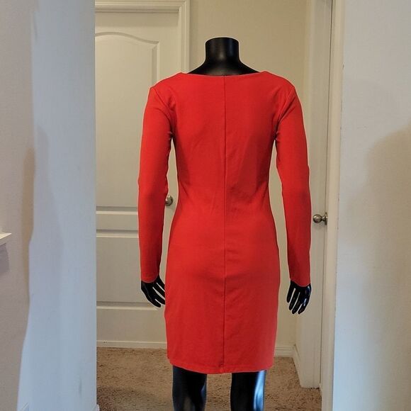 H&M BASIC LONG SLEEVES V-NECK SHORT DRESS - Picture 9 of 14